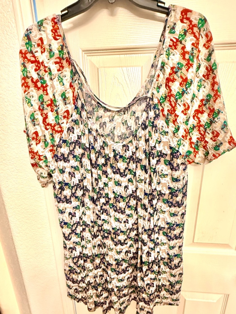 Velzera Multicolor Floral & Elephant Smocked Dress